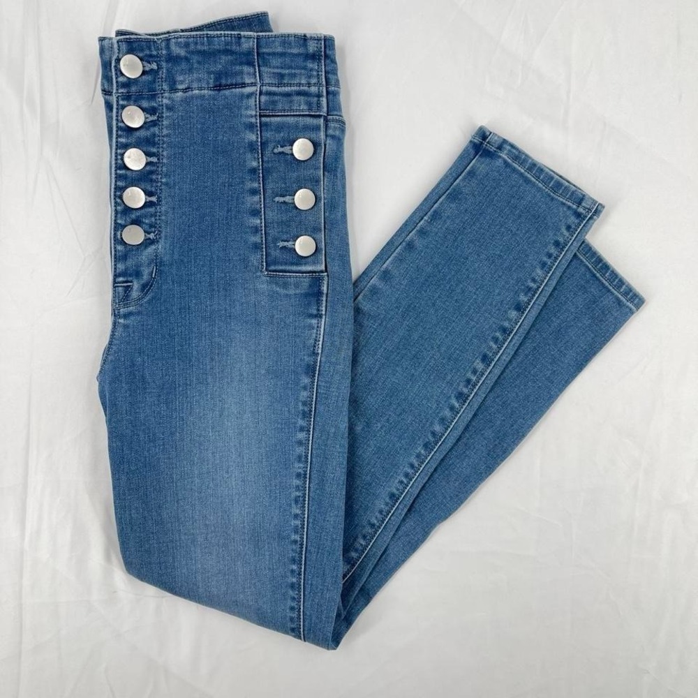 J Brand‎ High Rise Skinny Jeans Sky High Crop Slim Button Fly 26 Casual Everyday